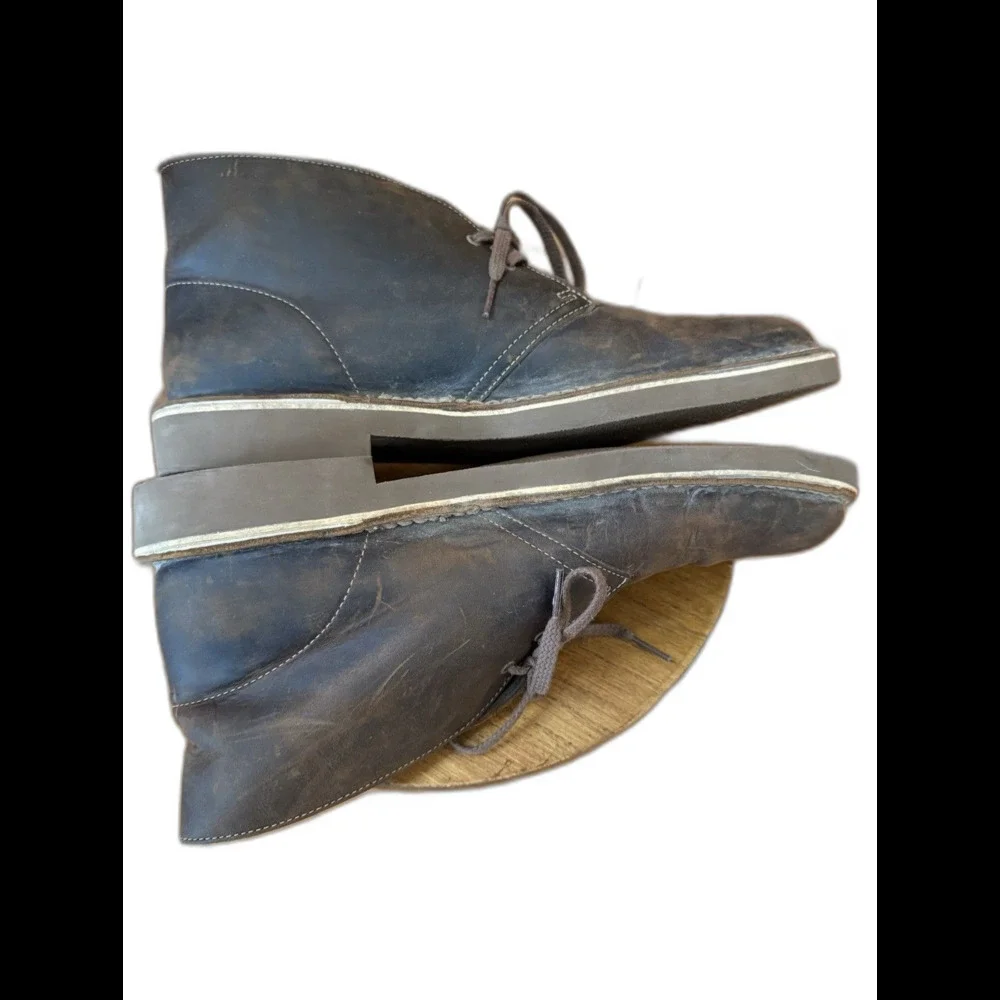 Clarks Mens 12 M Beeswax Brown Distressed Leather Desert Chukka Boots 15522